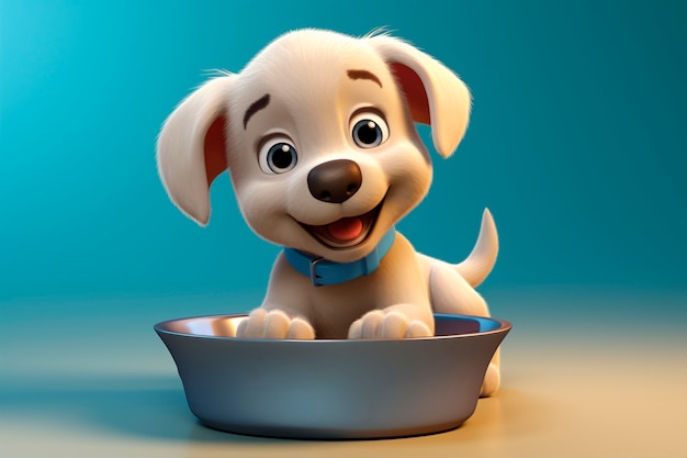 Free Photo 3d rendering of cartoon dog portrait