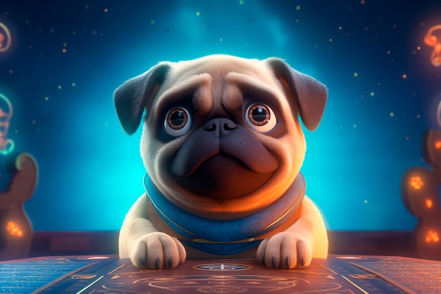 Free photo 3d rendering of cartoon dog portrait