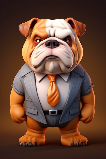 Free photo 3d rendering of cartoon dog portrait