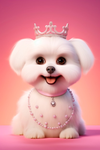 Free photo 3d rendering of cartoon dog portrait