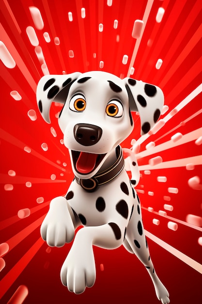 3d rendering of cartoon dog portrait