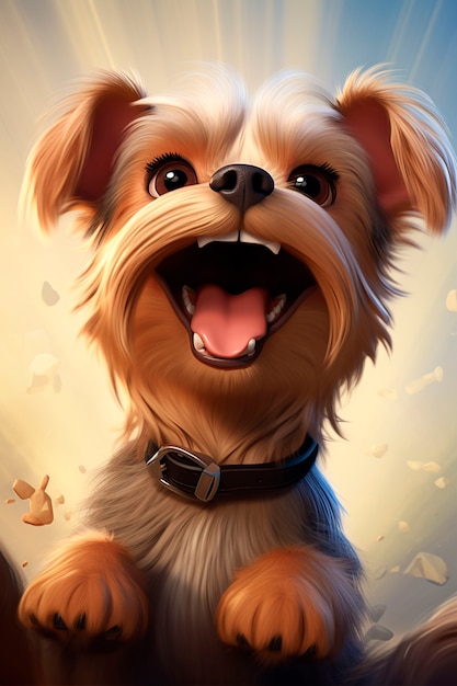 3d rendering of cartoon dog portrait