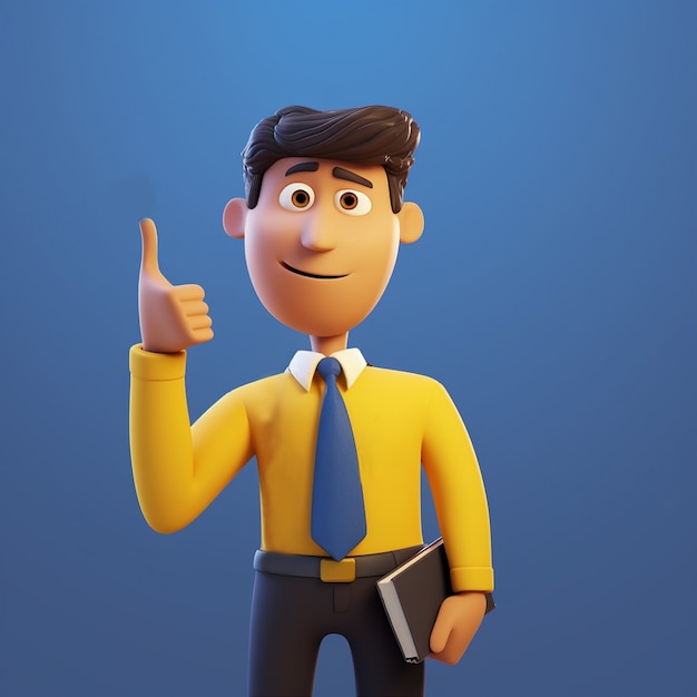 Free photo 3d rendering of cartoon like businessman