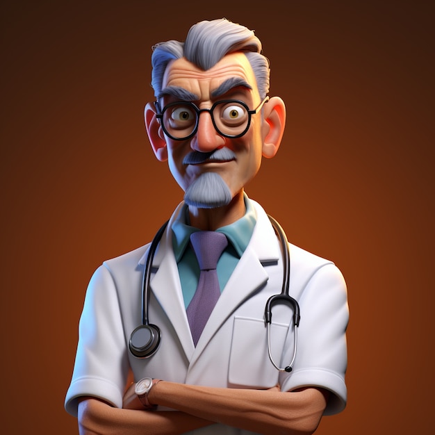 3d rendering of cartoon like doctor