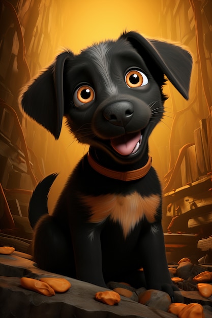 Free photo 3d rendering of cartoon like dog