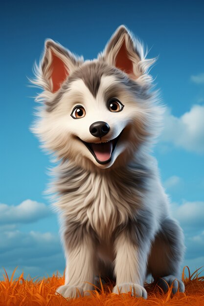 3d rendering of cartoon like dog