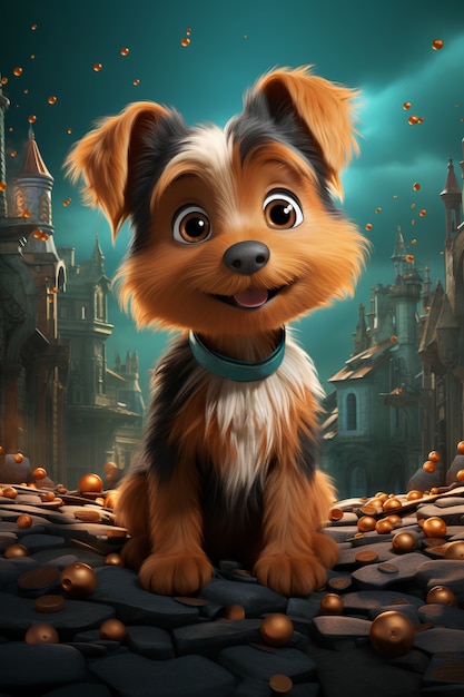 3d rendering of cartoon like dog