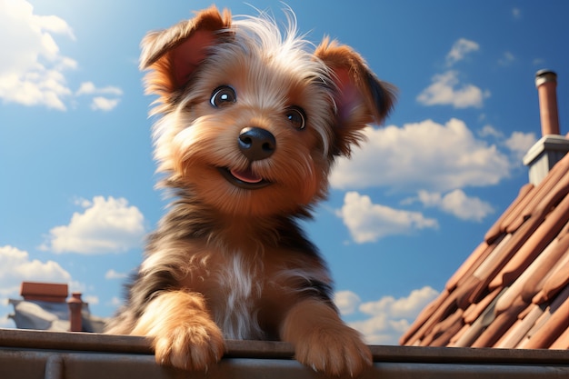 3d rendering of cartoon like dog