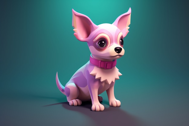 3d rendering of cartoon like dog