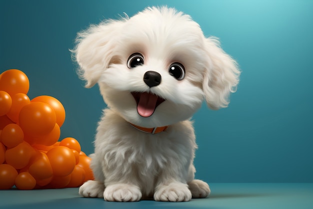 Free Photo 3d rendering of cartoon like dog