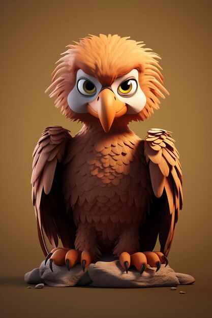 3d rendering of cartoon like eagle