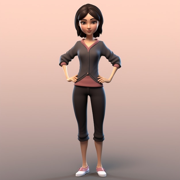 Free Photo 3d rendering of cartoon like woman