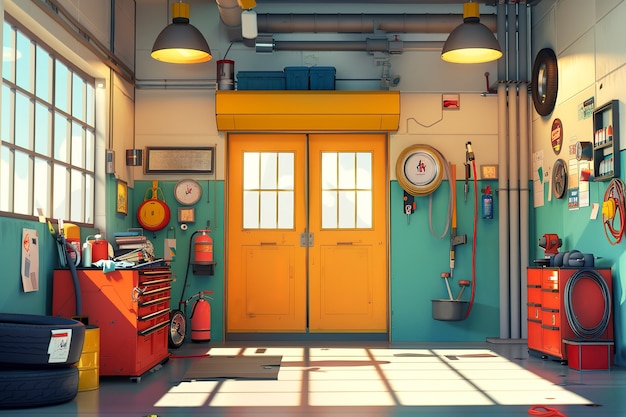 3d rendering of cartoon welcome door