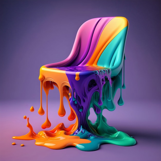 Free photo 3d rendering of chair melting