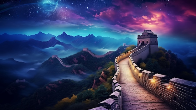 3d rendering chinese great wall