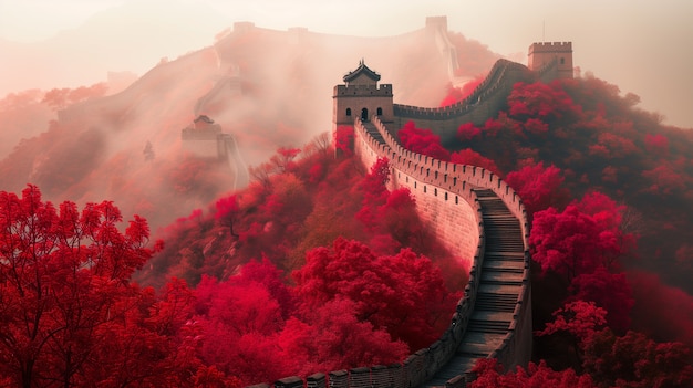 3d rendering chinese great wall