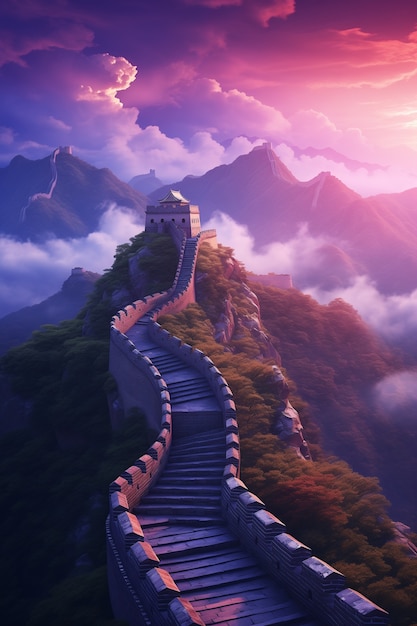 Free Photo 3d rendering chinese great wall