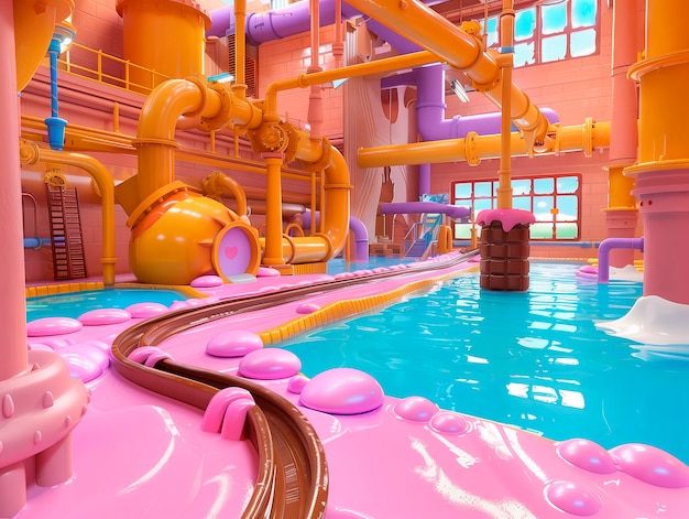 Free Photo 3d rendering of chocolate factory