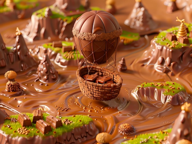 Free photo 3d rendering of chocolate factory