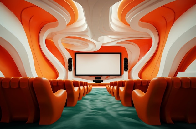 Free Photo 3d rendering of cinema interior