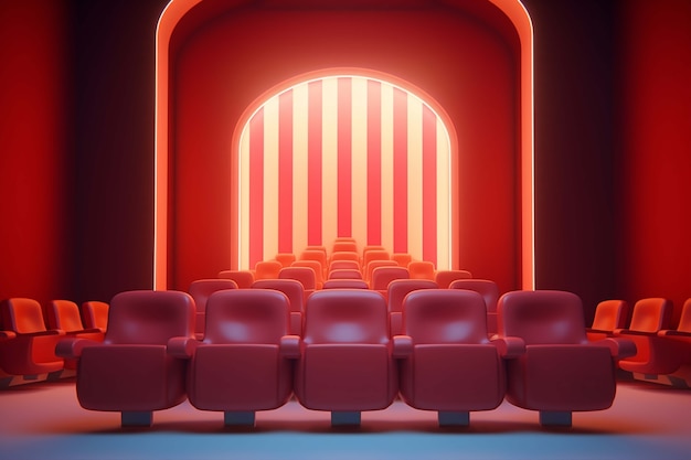 Free Photo 3d rendering of cinema teather