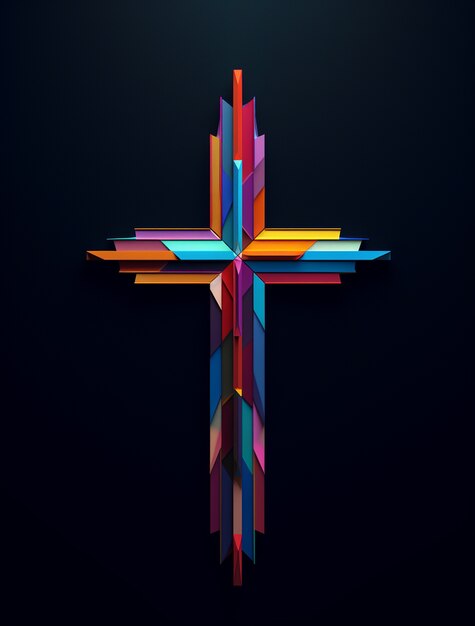 3d rendering of colorful cross