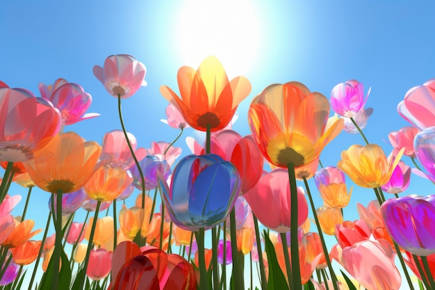 Free photo 3d rendering of colorful floral arrangement