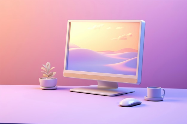 Free Photo 3d rendering of computer