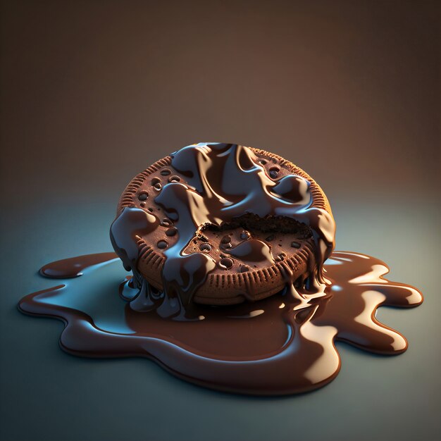 3d rendering of cookie melting