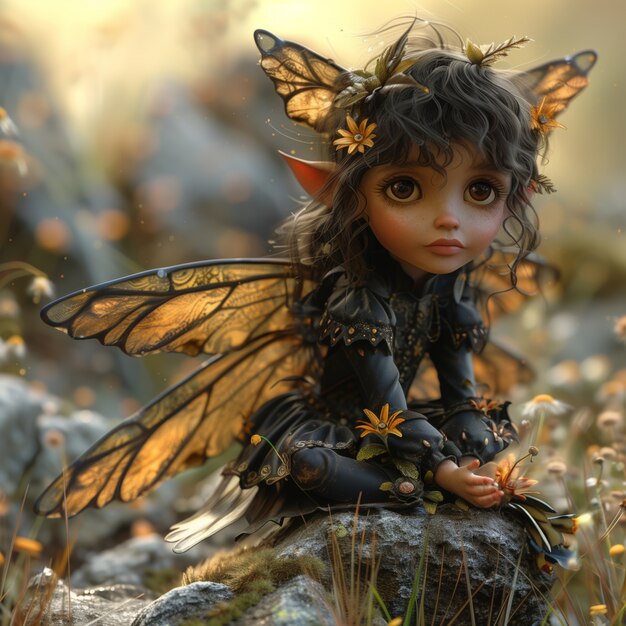 3d rendering of cute fairy