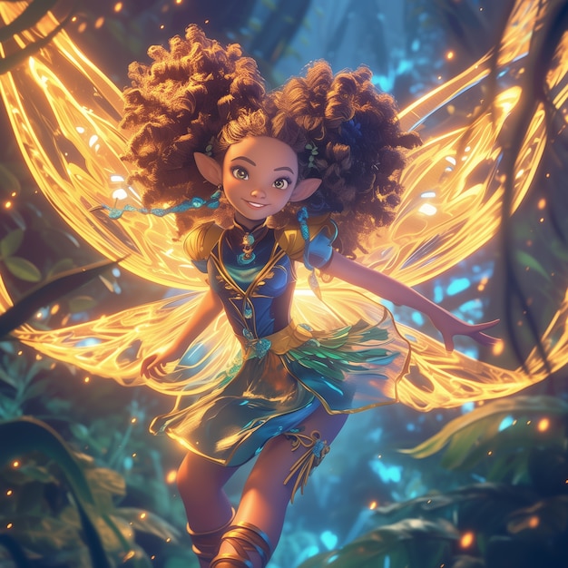 3d rendering of cute fairy