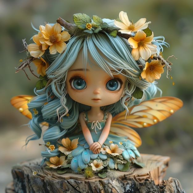 Free Photo 3d rendering of cute fairy