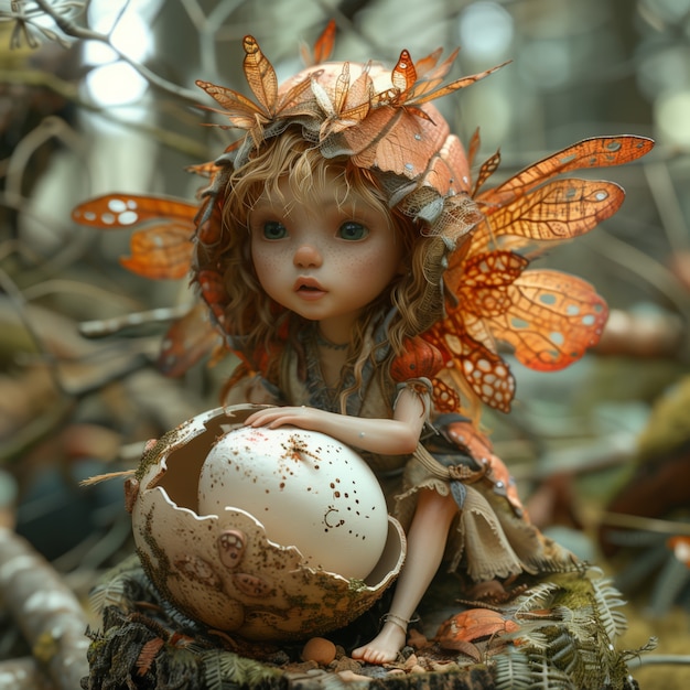 3d rendering of cute fairy