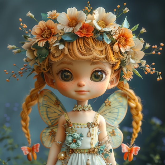 3d rendering of cute fairy