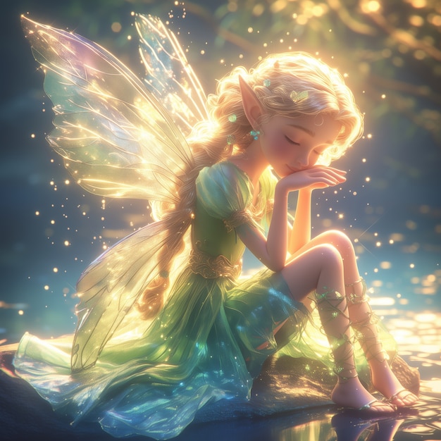 Free photo 3d rendering of cute fairy