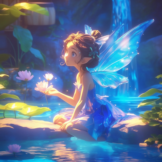 Free photo 3d rendering of cute fairy