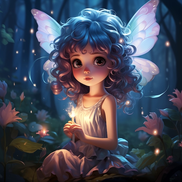 Free photo 3d rendering of cute fairy