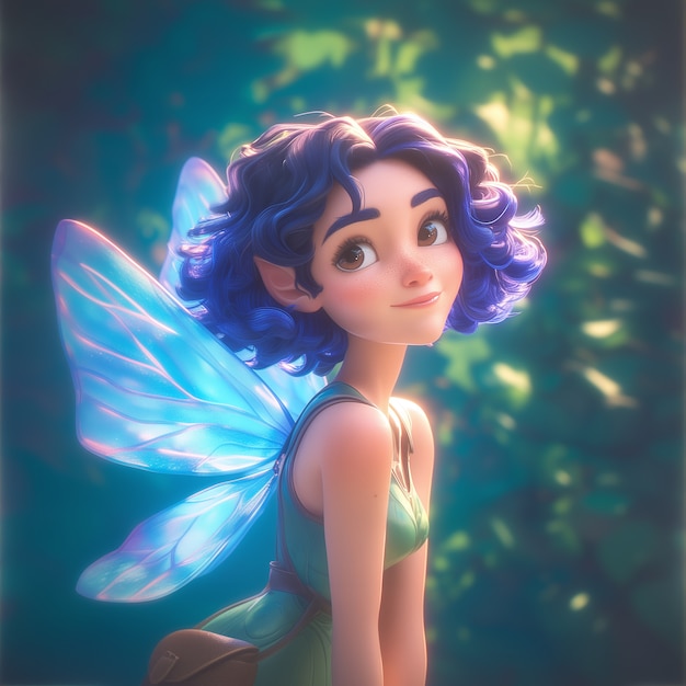 Free photo 3d rendering of cute fairy