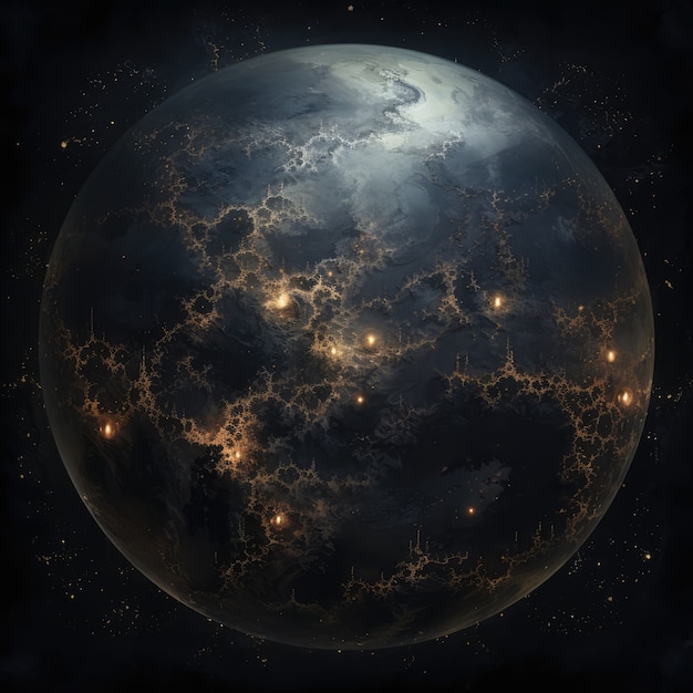 Free Photo 3d rendering of dark earth in space