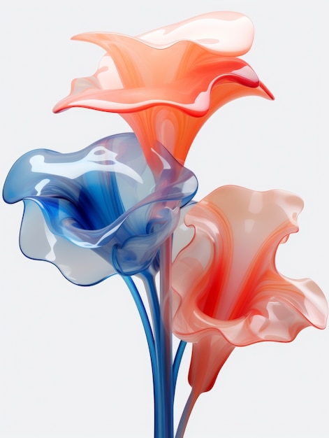 3d rendering of delicate glass flower