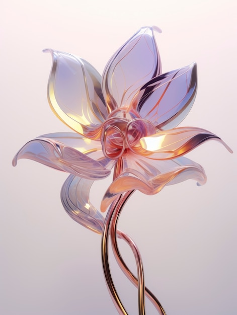 3d rendering of delicate glass flower