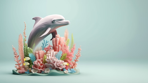 3d rendering of dolphin sculpture