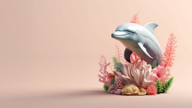 3d rendering of dolphin sculpture