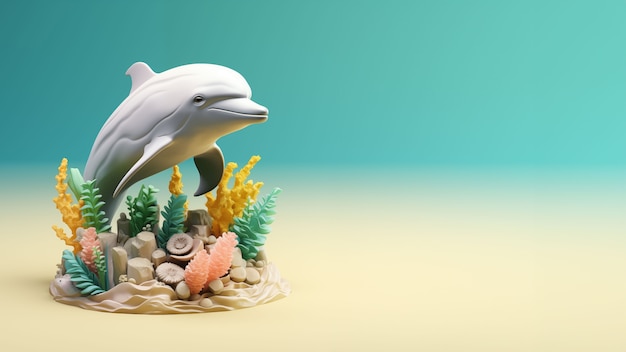 3d rendering of dolphin sculpture