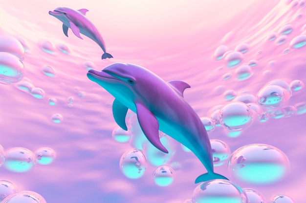 Free Photo 3d rendering of dolphin