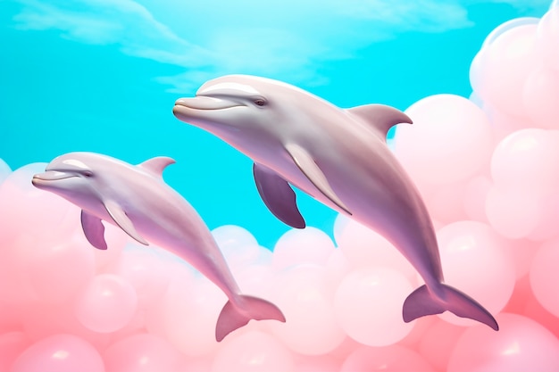 Free photo 3d rendering of dolphin