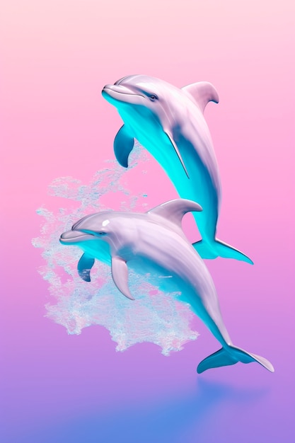 Free photo 3d rendering of dolphin