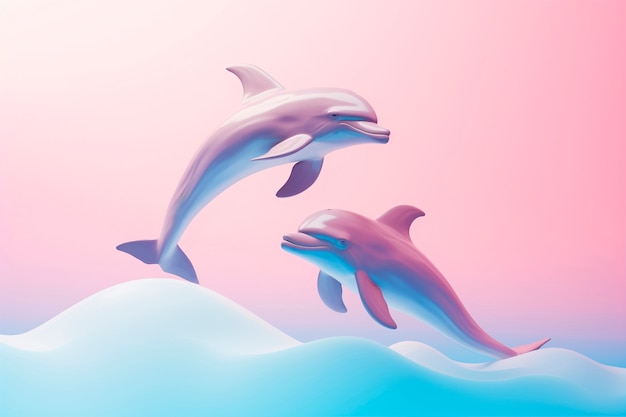 Free Photo 3d rendering of dolphin