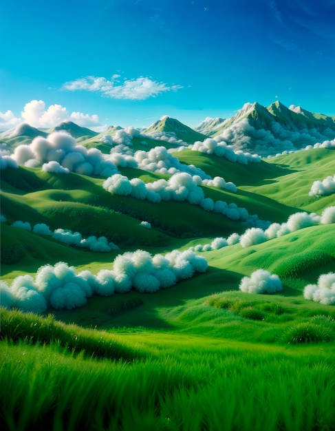 Free Photo 3d rendering of dreamy landscape