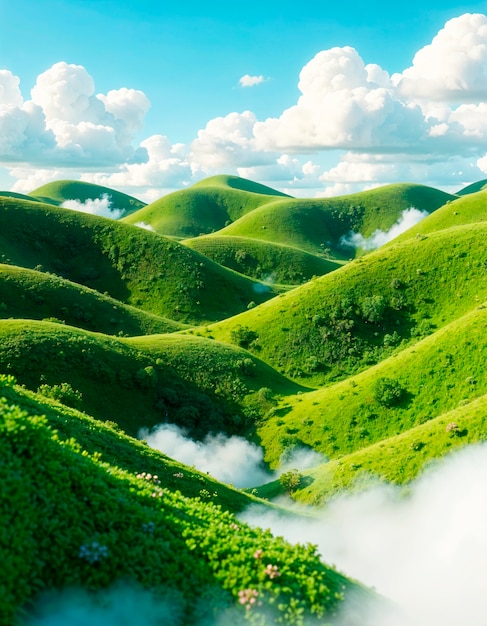 Free Photo 3d rendering of dreamy landscape